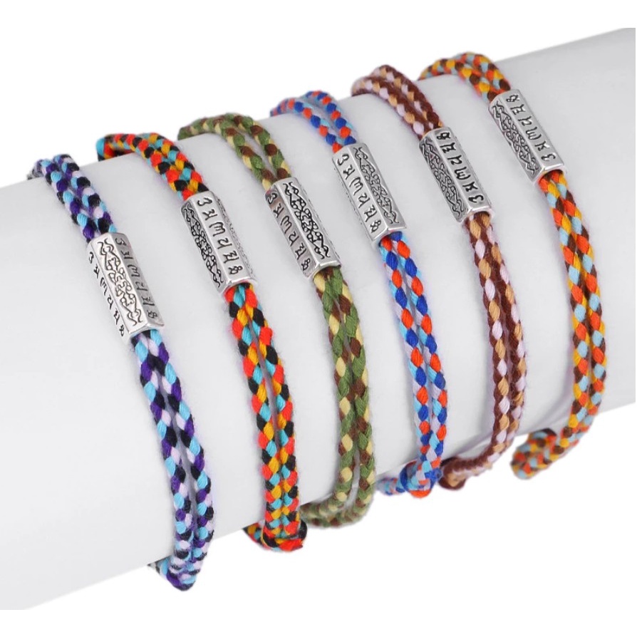 Tali Benang Kepang Katun Kalung Gelang Braided Bracelet Tibetan Lucky Rope Cotton Thread  Jewelry Gifts Handmade