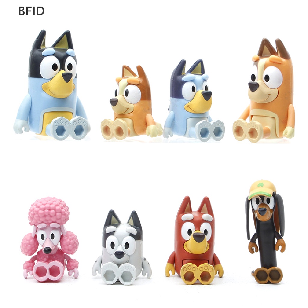 [BFID] 8/12pcs Kartun Animasi Bluey Playtime Mainan Model Angka Mainan Anak Hadiah [ID]