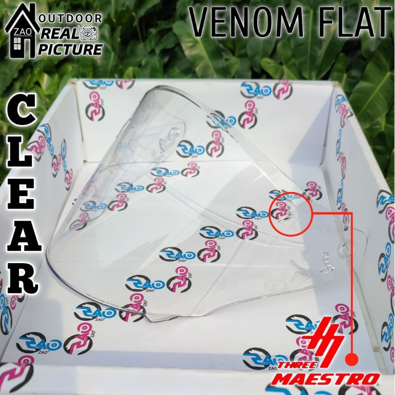 Kaca visor FLAT Helm KYT Maxi Visor Helmet FLAT venom open all varian semua ukuran