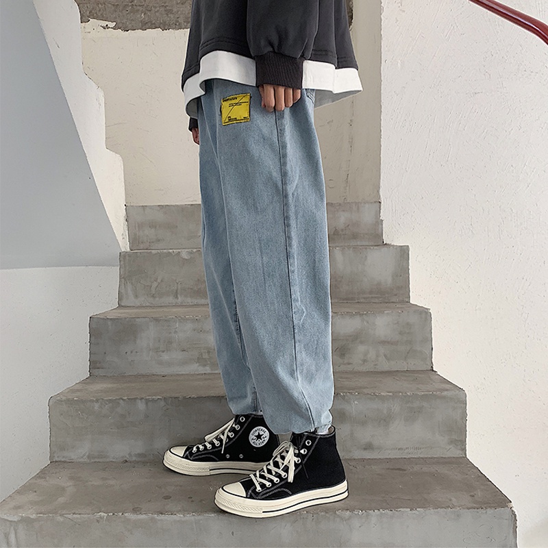 Celana jeans korean style pria straight jeans celana oversize Kuliot jeans Pria dewasa murah loose jeans pria celana panjang pria dewasa baggy pants