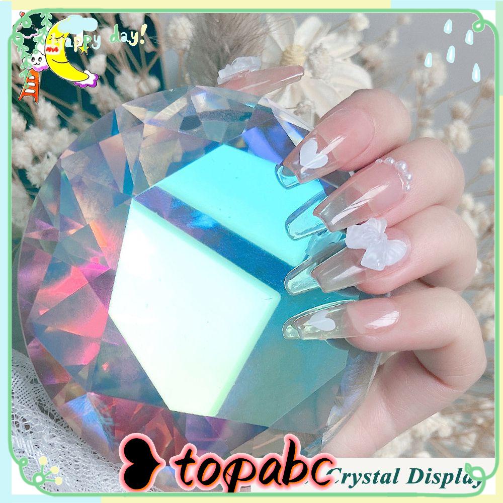 Top 80mm Nail Crystal Display Kecantikan &amp; Kesehatan Alat Manicure Nail Art Kuku Display Berdiri