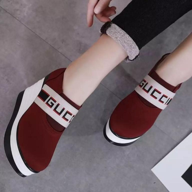 ((Code)(P87E)㊚) 12.12 SALE MS SHOES - WEDGES GUCCY KARET / SEPATU WEDGES WANITA TERBARU / SANDAL WED