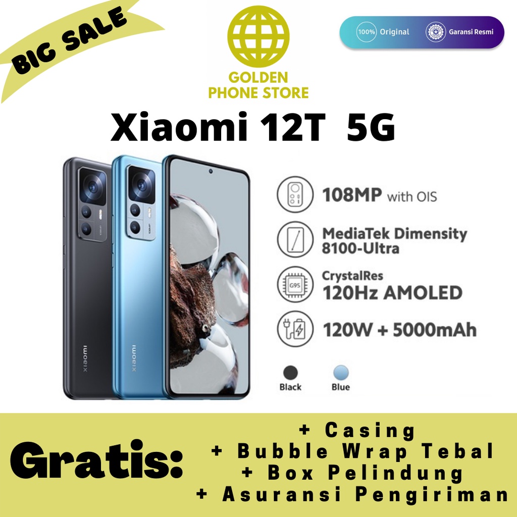 Xiaomi 12T 5G 8GB/256GB - Original &amp; Garansi Resmi Xiaomi Indonesia