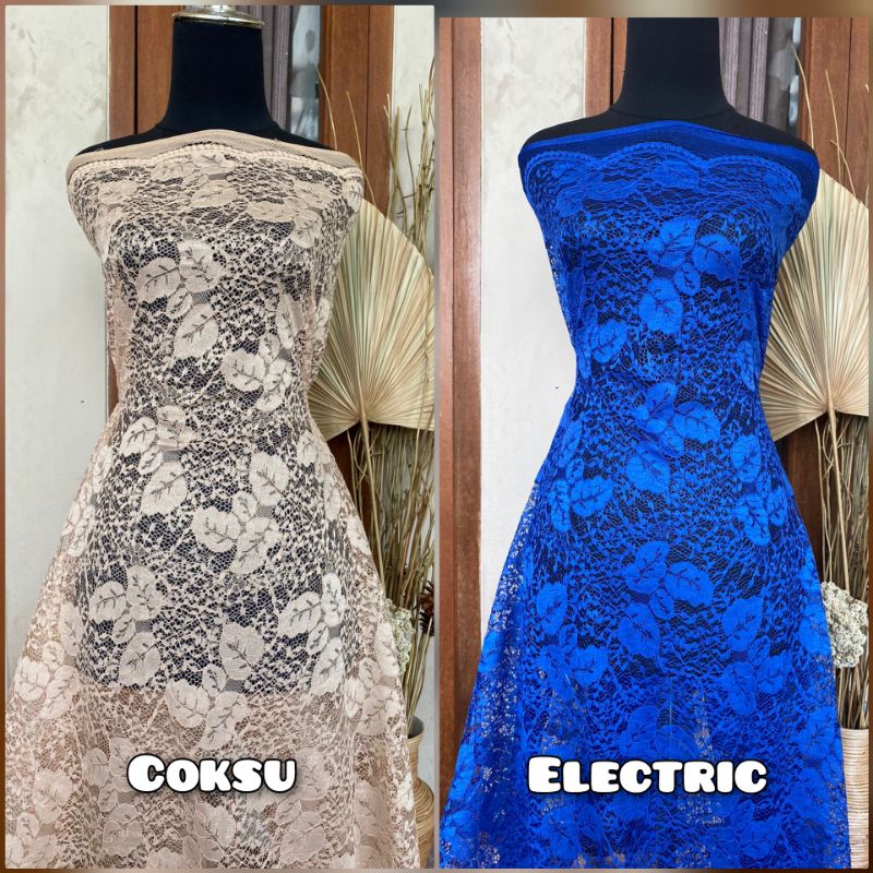 BROKAT DAUN/ LACE BAHAN KEBAYA. KAIN BROKAT. BRUKAT