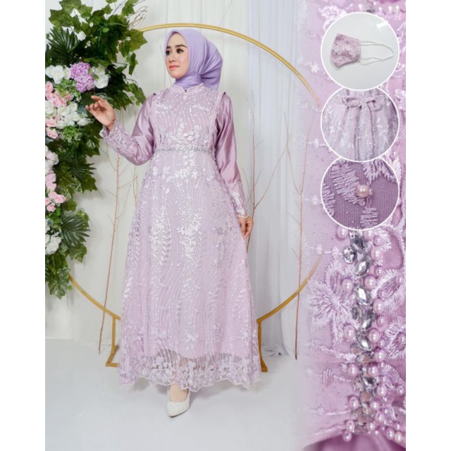 NEW ARRIVAL // ALYA DRESS // BAHAN TILLE PREMIUM MIX VELVET  PLUS HIASASAN BORDIR PAYET // BAJU PESTA // SERAGAMAN // KELUARGA KELUARGA // KEBAYA WISUDA // By Nasyef