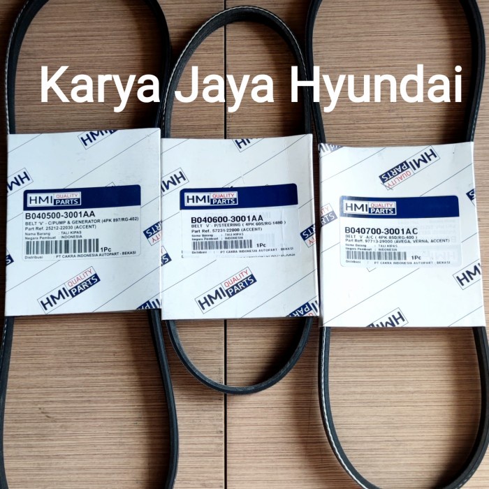 Belt Fan Belt Set Van Tali Kipas Hyundai Accent Avega Asli Fanbelt