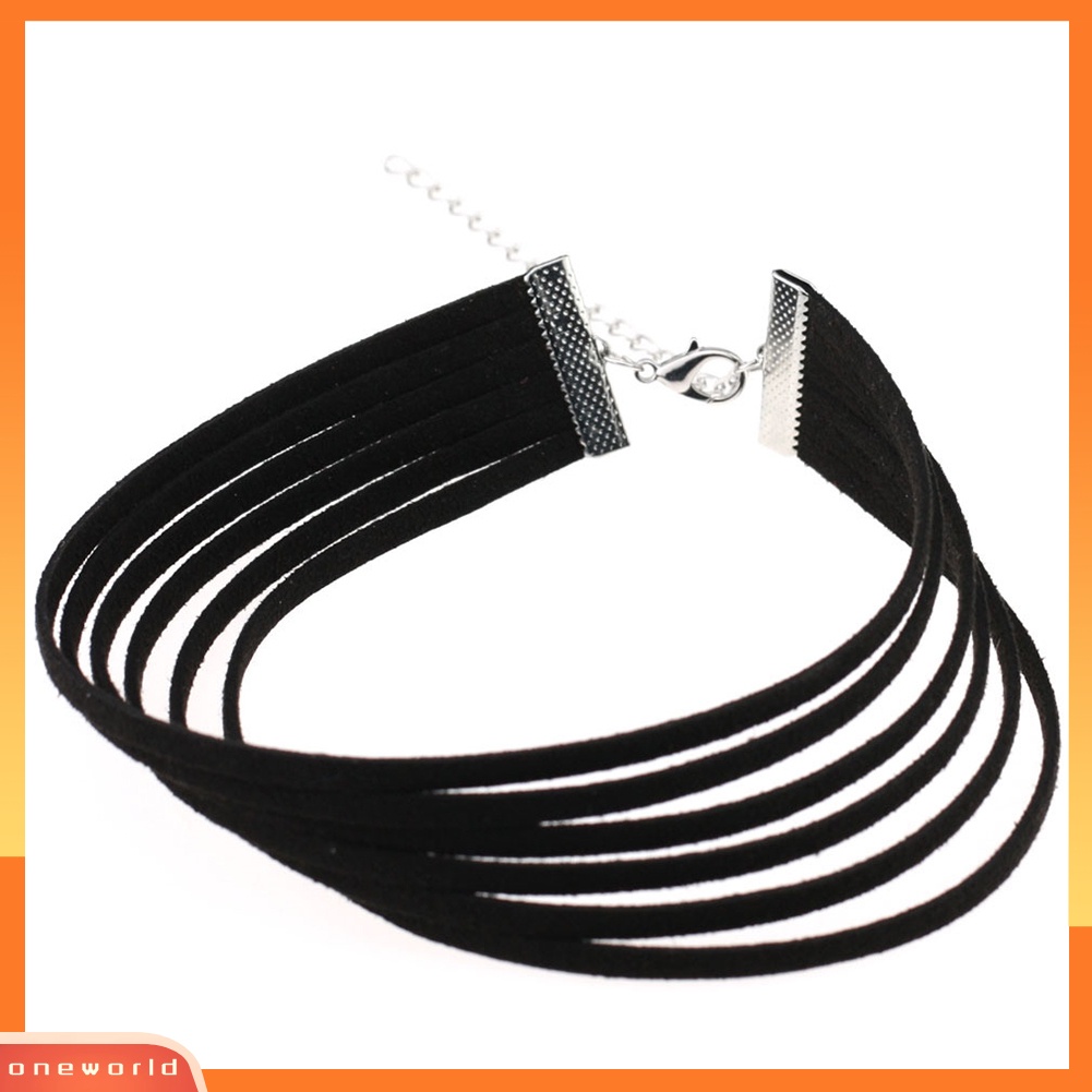 [WONE] Gothic Multilayer Choker Lobster Clasp Gothic Party Club Pub Kalung Wanita