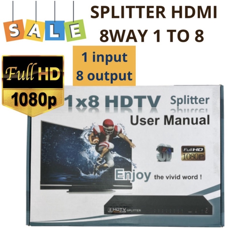 HDMI SPLITTER JMK 8 port 1 input 8 output hdmi / hdmi spliter 8 port
