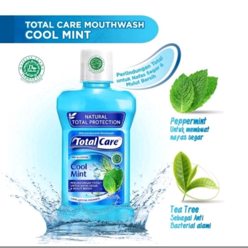 Total care mouthwash cool mint 250ml/Total care obat kumur cool mint 250ml/obat kumur total care coo