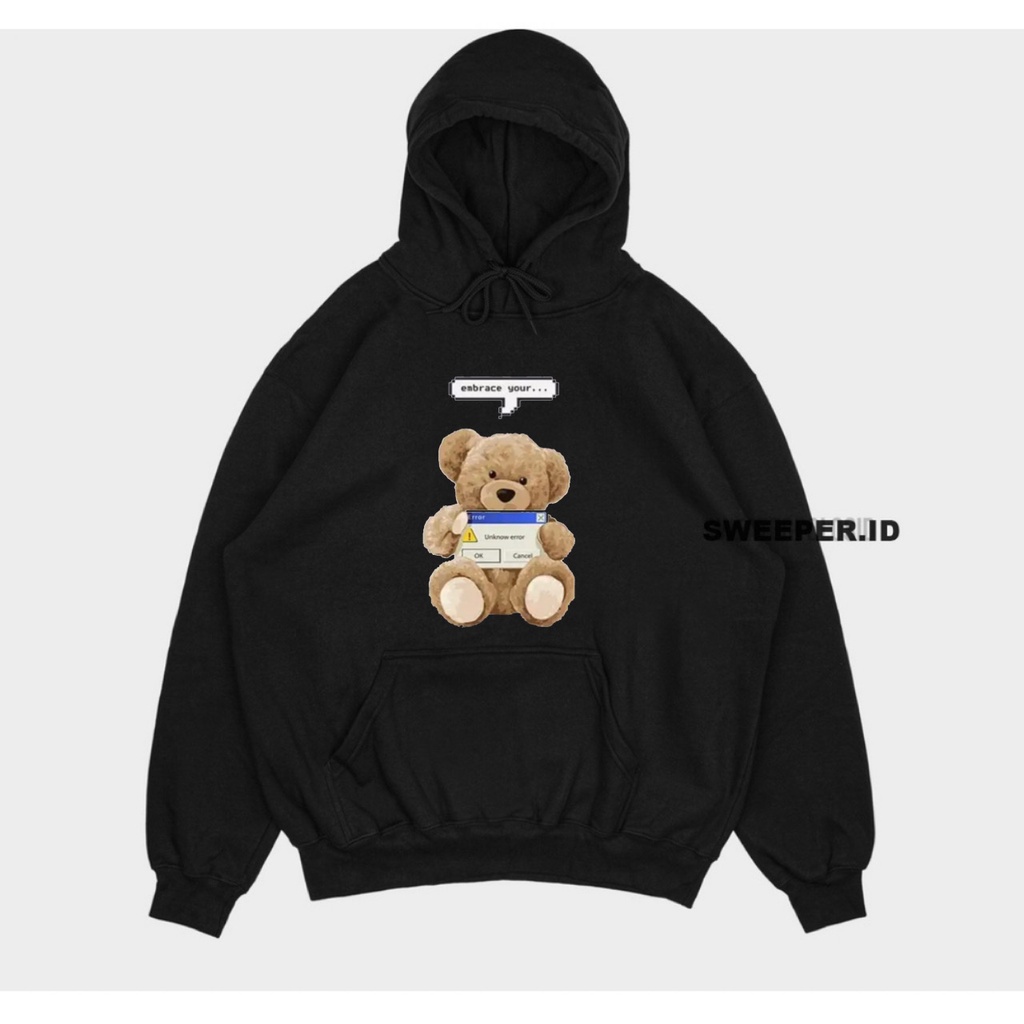 SWEATER HOODIE EMBRACE YOUR TEDDY BEAR 3D BAHAN FLEECE