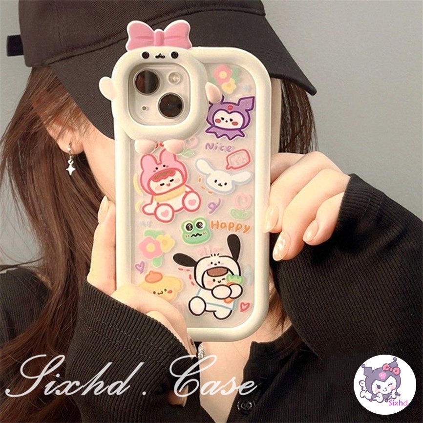 OPPO A78 A17 A17K A57 A77s A76 A96 A16 A16K A15 A74 A54 A53 A33 A32 A31 A5 A9 A5s A3s Reno 8Z 7Z 6 5 A95 A94 A93 A92 A77 A52 A16e A12e F11 Cartoon Cute Rabbit Phone Case Monster Lens Soft Shockproof Back Cover