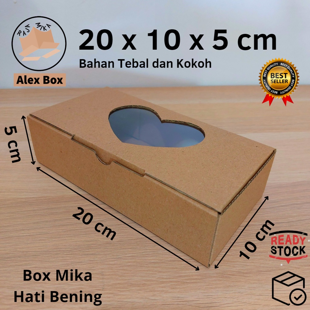 

Kardus Mika Hati / Love 20 x 10 x 5 cm... model diecut, untuk kue dll