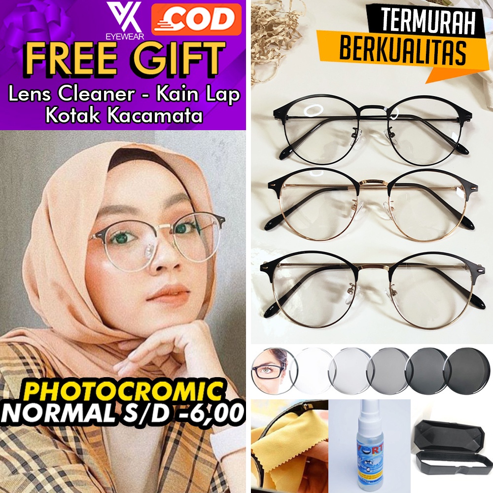 Kacamata PHOTOCROMIC 1920 ori ANTI RADIASI UV Lensa Berubah warna Sunglass, Blueray Blulightcrmic Bluecromic Minus &amp; Plus Korea Fashion Pria / wanita