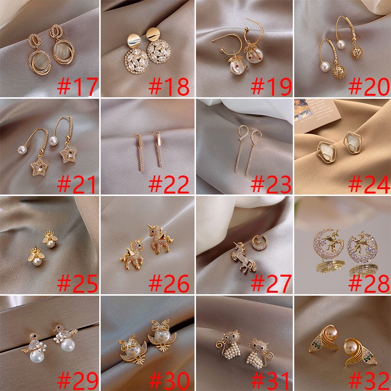 Korea Fashion s925 Perak Jarum Anting Kecil Sederhana Wanita Mahasiswa Stud Earrings Hadiah Perhiasan