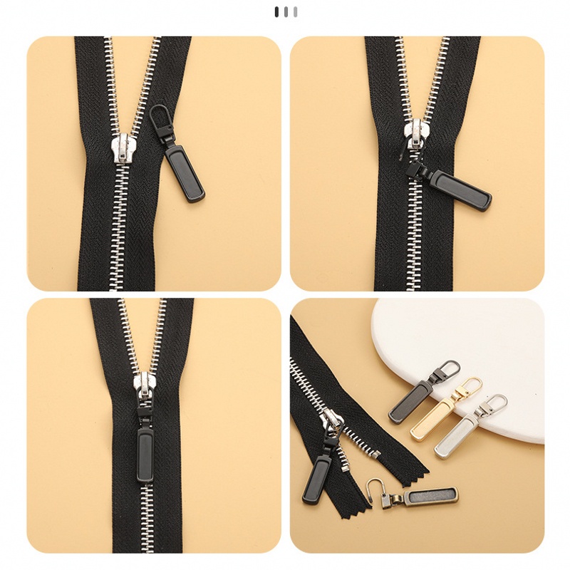 Tas Koper Turun Jaket Zipper Slider Zipper Slider Kepala Resleting Repair Kit Kerajinan Logam Jahit Diy Pengganti Zipper Pull Tab Detachable Universal Zipper Pullers