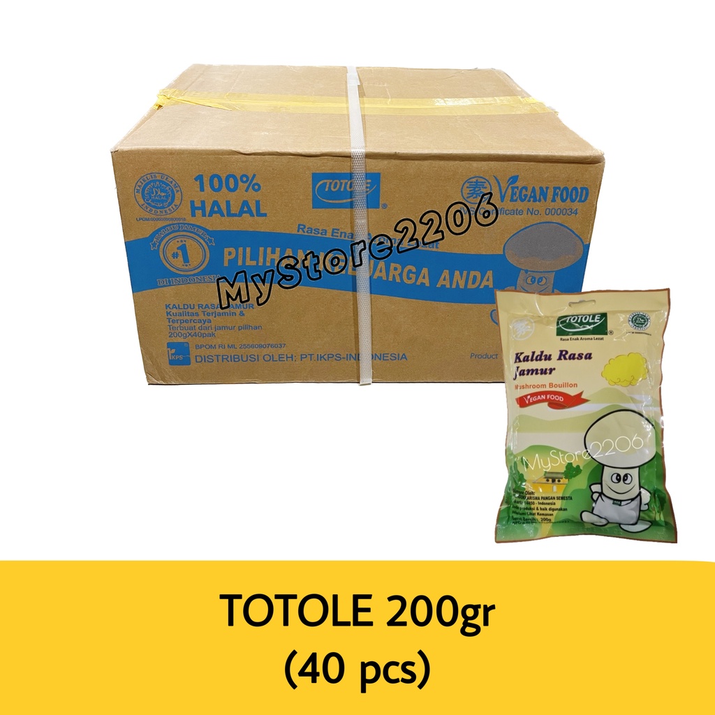 [1 DUS] TOTOLE Kaldu Rasa Jamur HALAL 200gram / Mushroom Bouillon 200gr [1 DUS] (isi 40)