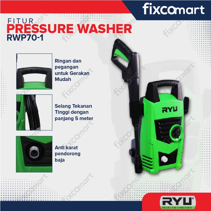 RYU Alat Cuci Steam Ryu Rpw 70-1 Mesin Cuci Tekanan Tinggi - Pressure Washer