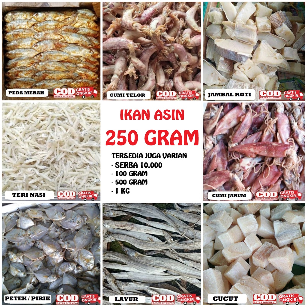 

IKAN ASIN 250 GRAM BANYAK VARIAN PILIHANNYA