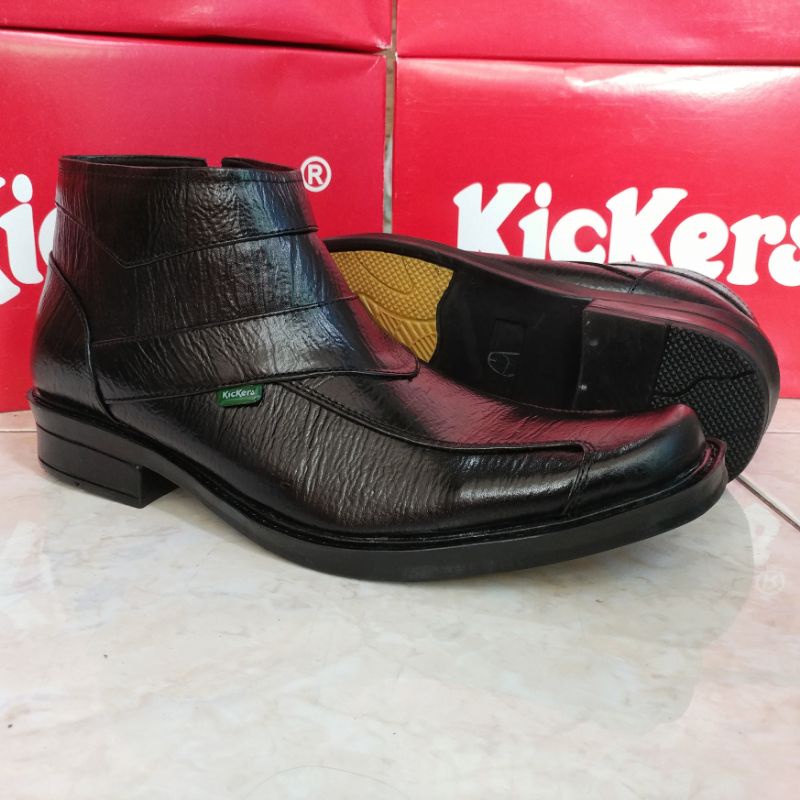 Sepatu Formal Pantofel Boots PDH Pria Bahan Kulit Asli Elegan