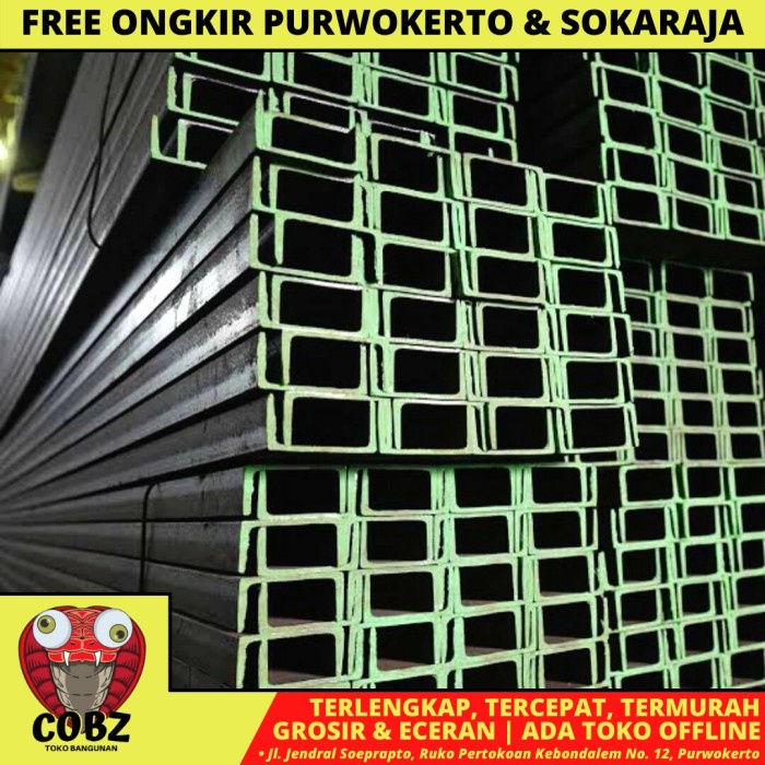 100 MM X 6 M / NM UNP BESI CANAL KANAL U POLOS 100