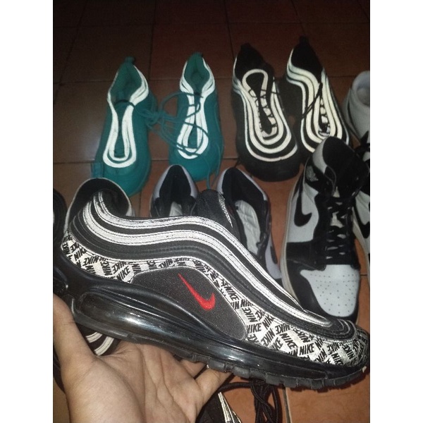 nike air airmax 97 reflective black red