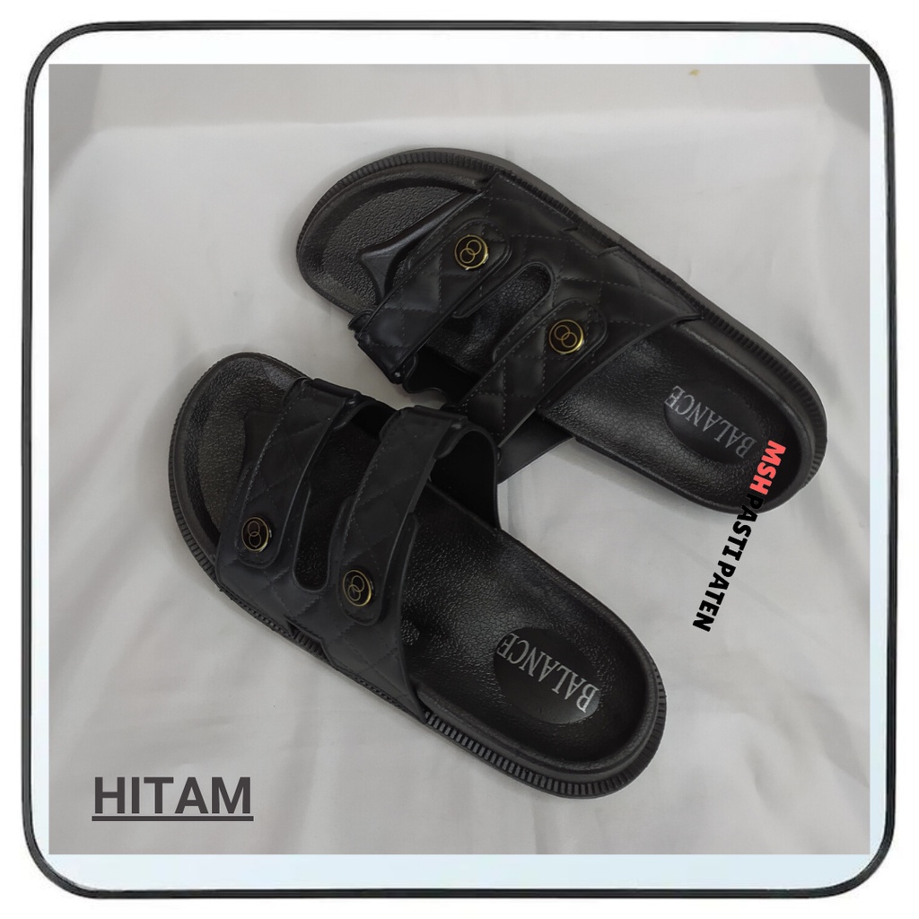 Sandal slop karet motif kulit wanita tahan air anti slip Sandal impor merk balance 1728