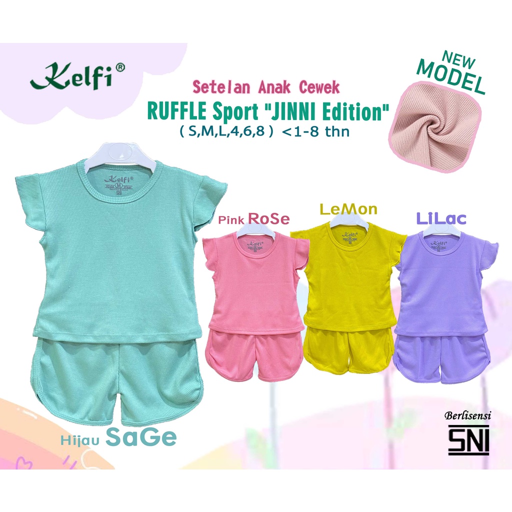 PROMO 10.10 KELFI SETELAN KNIT SPORT/ SET BAJU KNIT ANAK CEWEK USIA 1- 8 TH &quot;JINNI EDITION&quot;