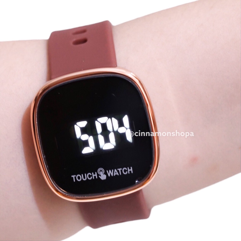 Jam tangan LED touch watch layar sentuh smartwatch tali rubber karet wanita pria