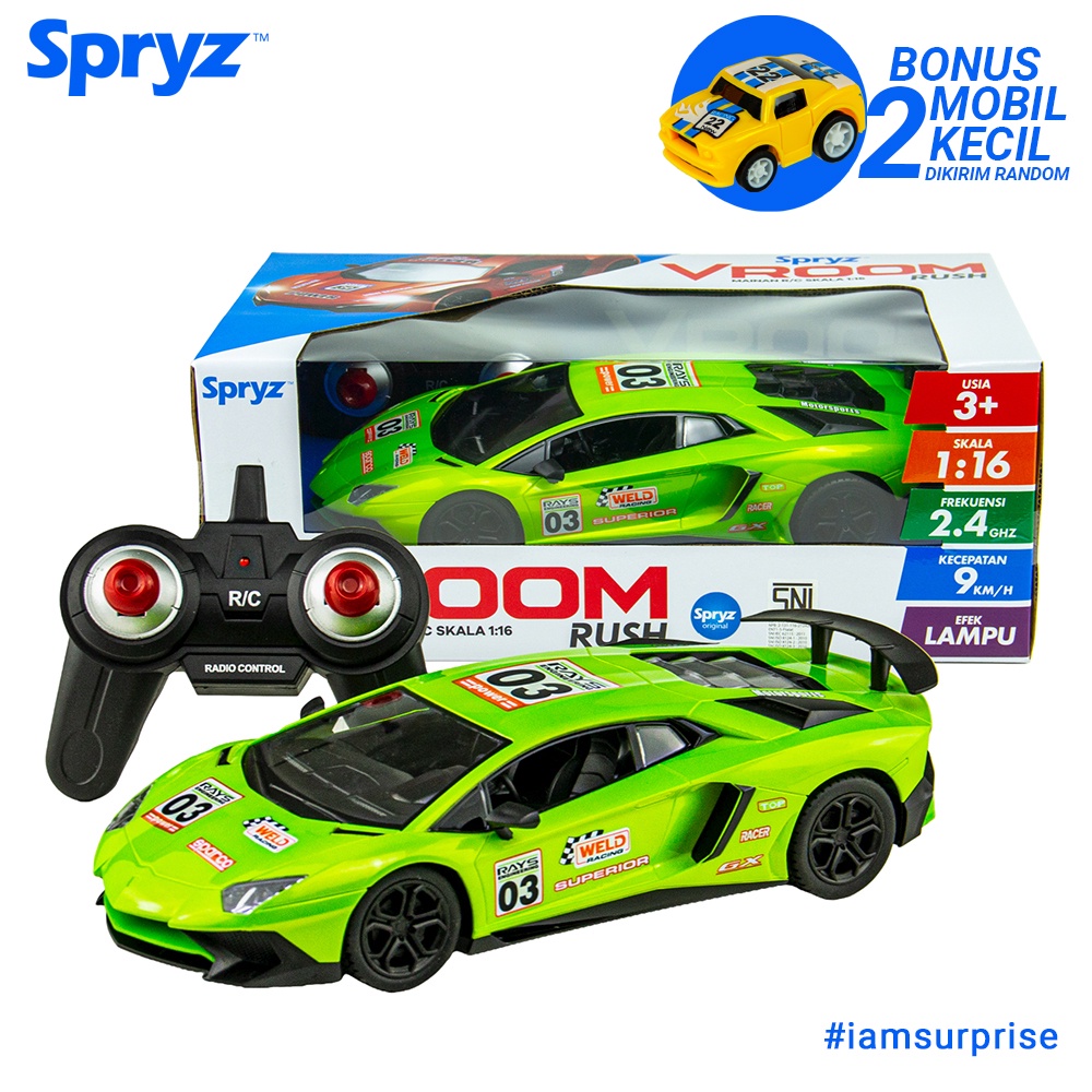 Spryz Rush Mainan Mobil RC Frekuensi 2.4 Ghz Skala 1:16