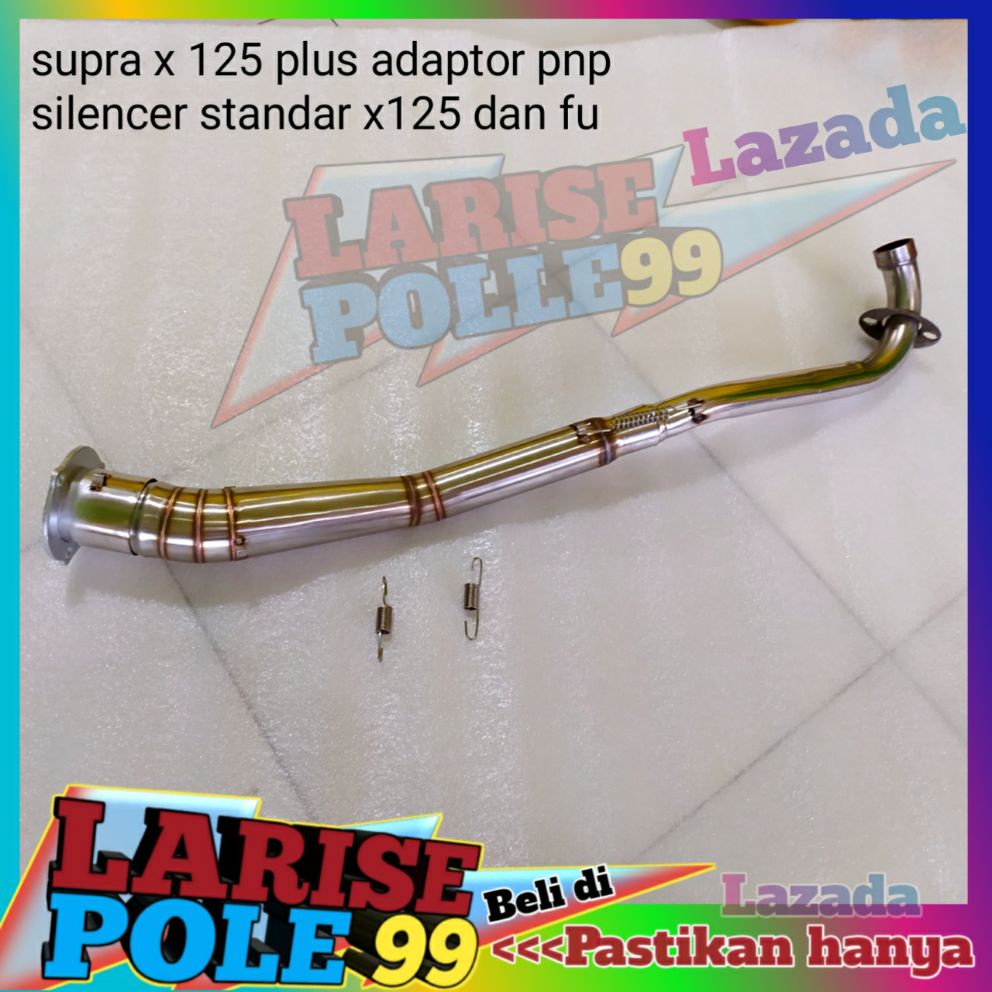 leher knalpot supra x 125 pnp silencer standar fu - pipa leheran supra x125 fi batman adaptor fu