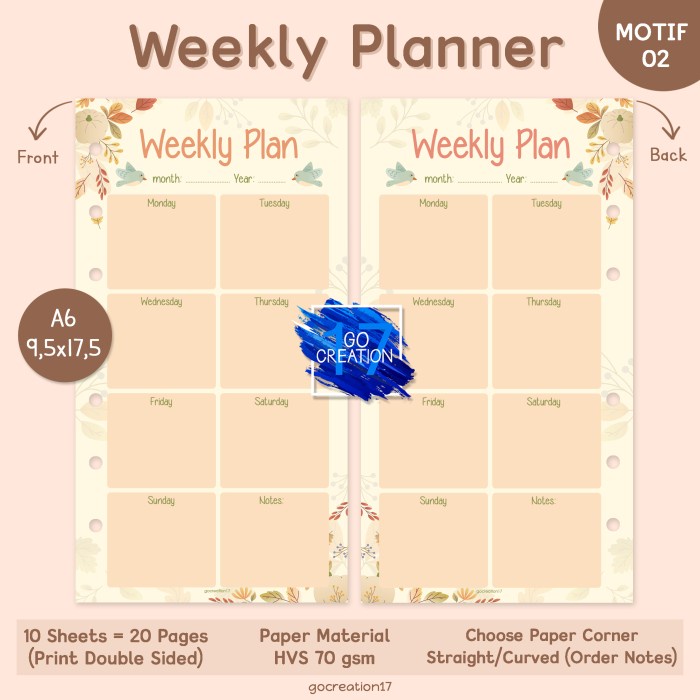 

ISI BINDER WEEKLY PLANNER A6 (6 RING)