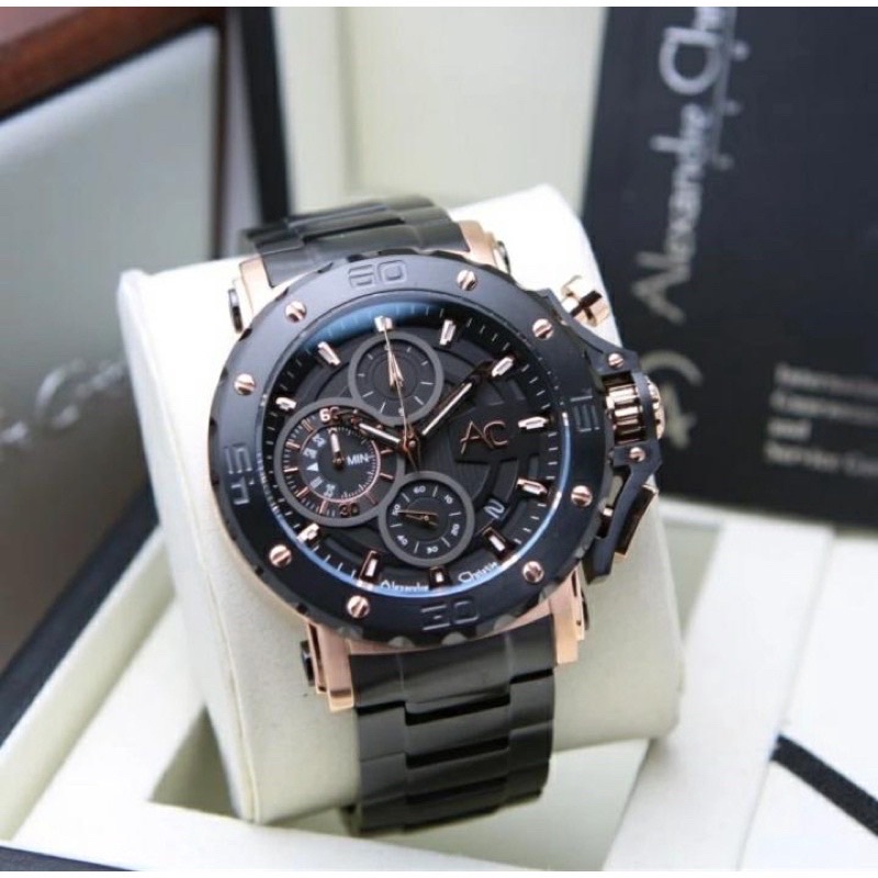 Jam tangan Alexandre Christie pria Collections AC 9205 rantai