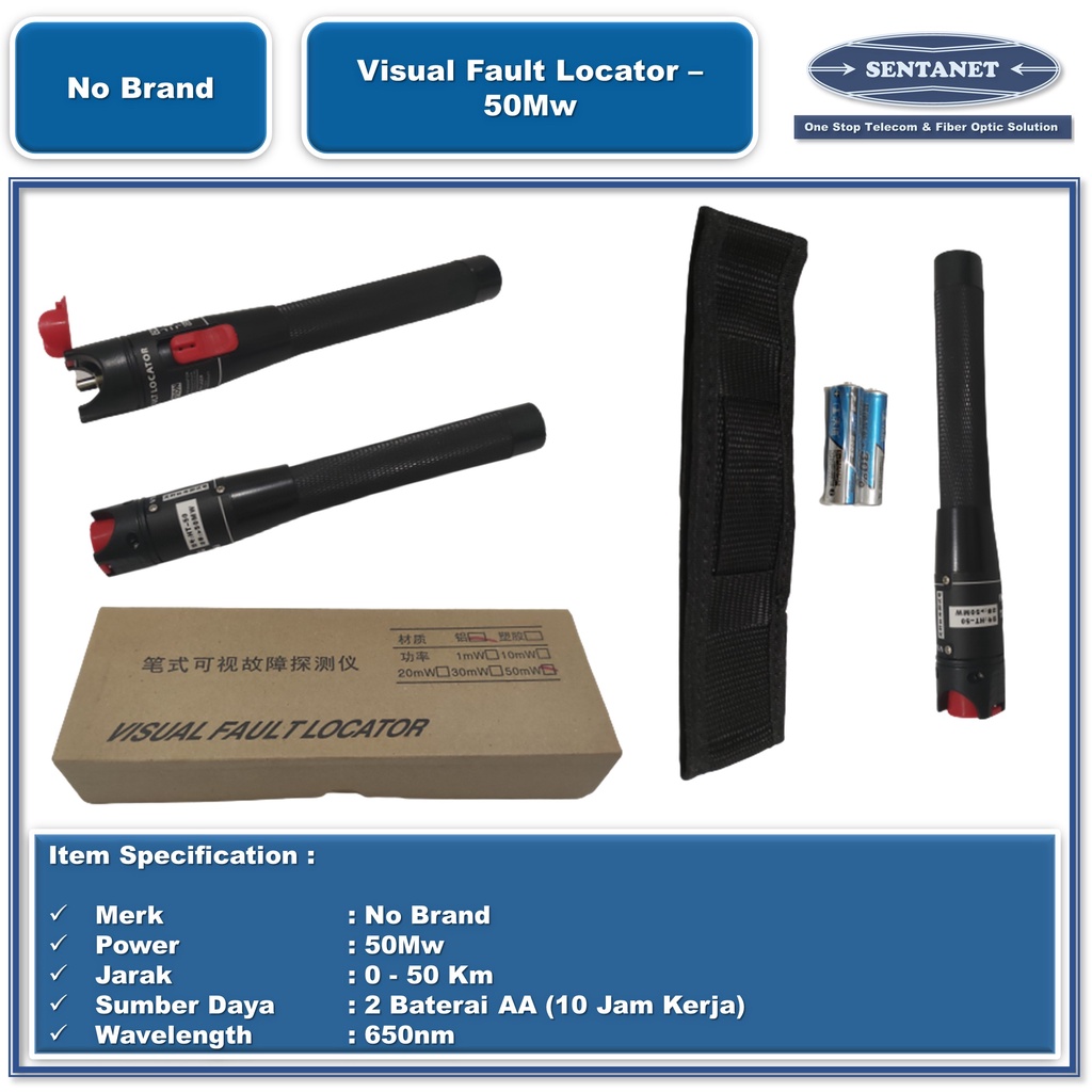 VFL Senter Fiber Optik 10/20/30/50 Mw