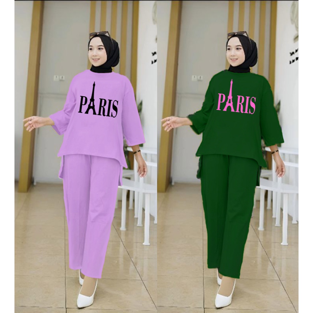 Setelan Tunik Muslim Paris / Blouse Wanita