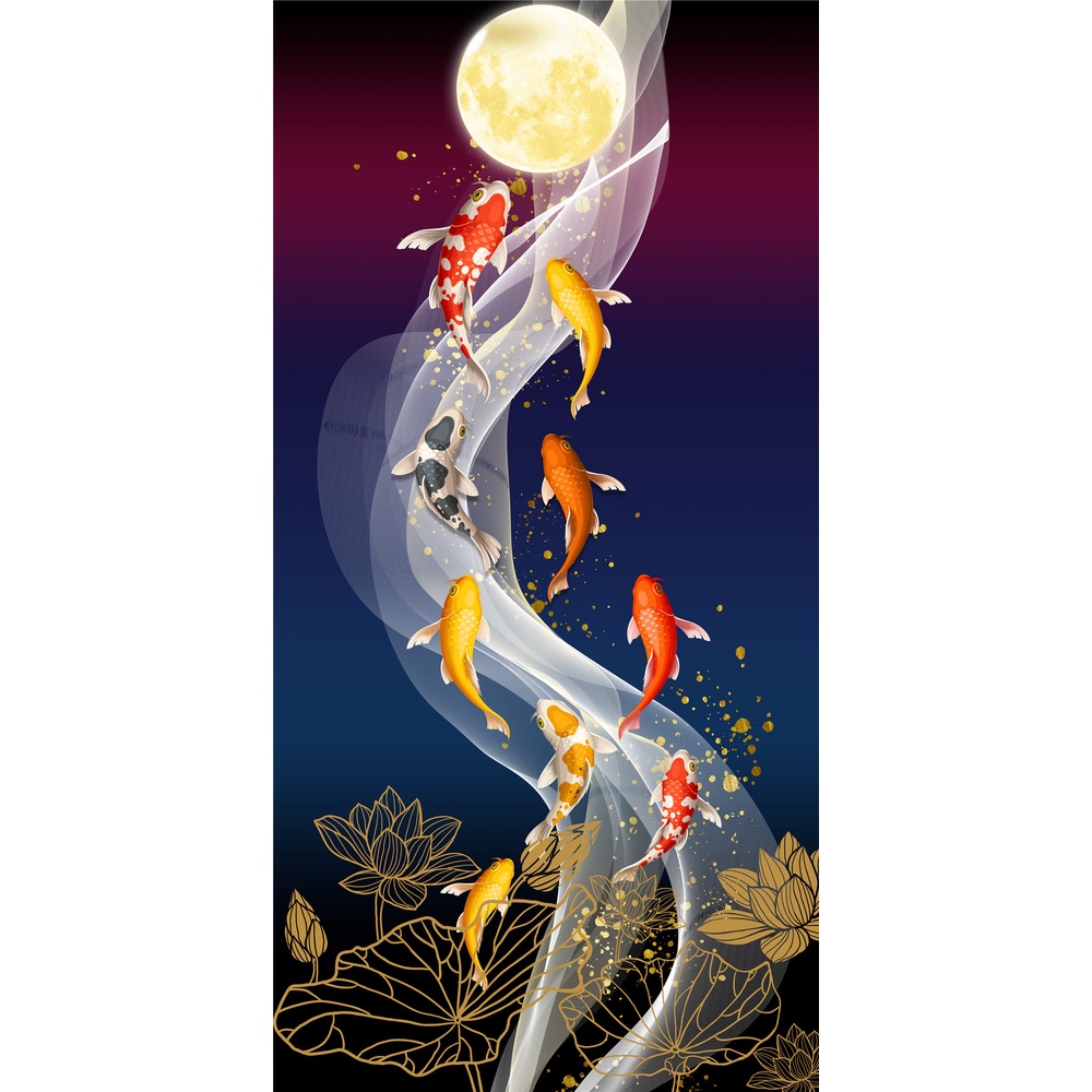 lukisan porcelain diamond lukisan ikan 5d lukisan 5D