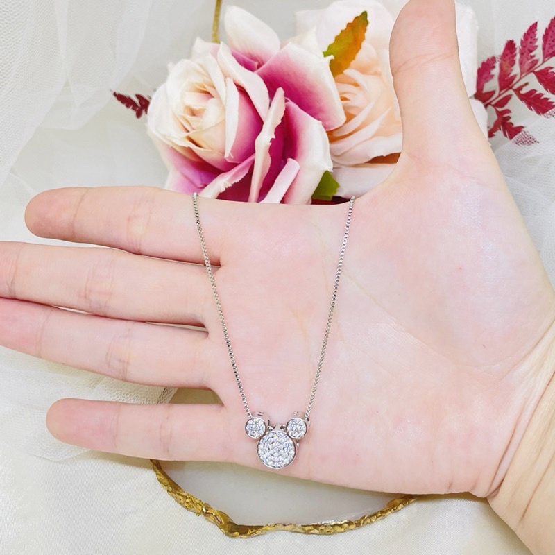 Kalung liontin miki permata silver Xuping