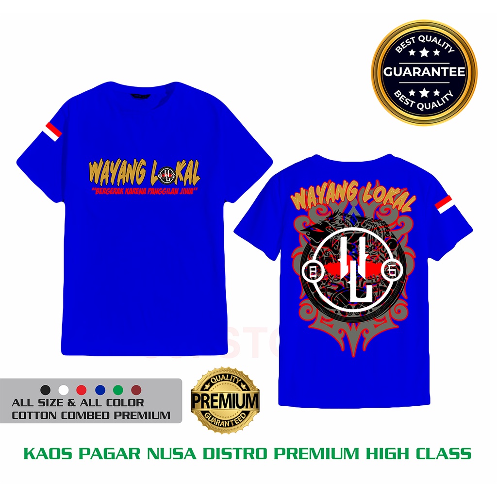 Kaos Pagar Nusa-Wayang Lokal-Bisa COD-Biru