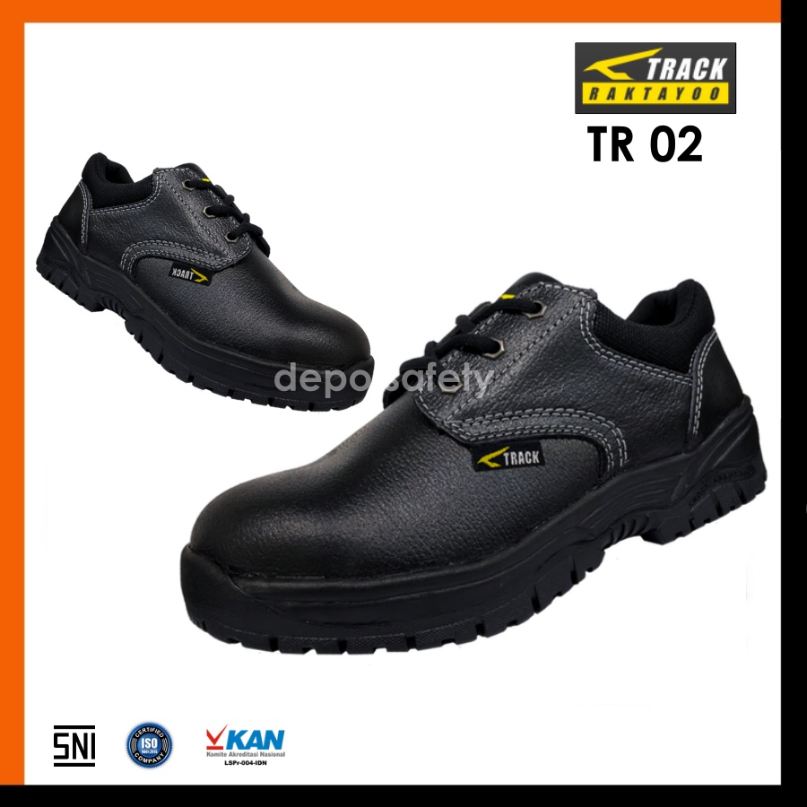 Sepatu Kerja Safety Tali Pendek Track Racktayoo 002 SNI Original 100% - Short Rope Safety Work Shoes Track TR 002 BERKUALITAS