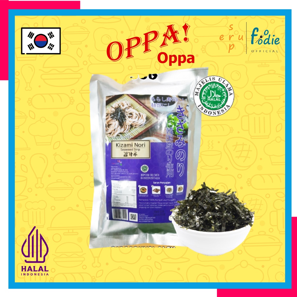 

SUPERFOODIE Sushi Nori / Seaweed / Rumput Laut Potong Kimbab Onigiri Halal Korean Food 10 Gram Kizami Nori