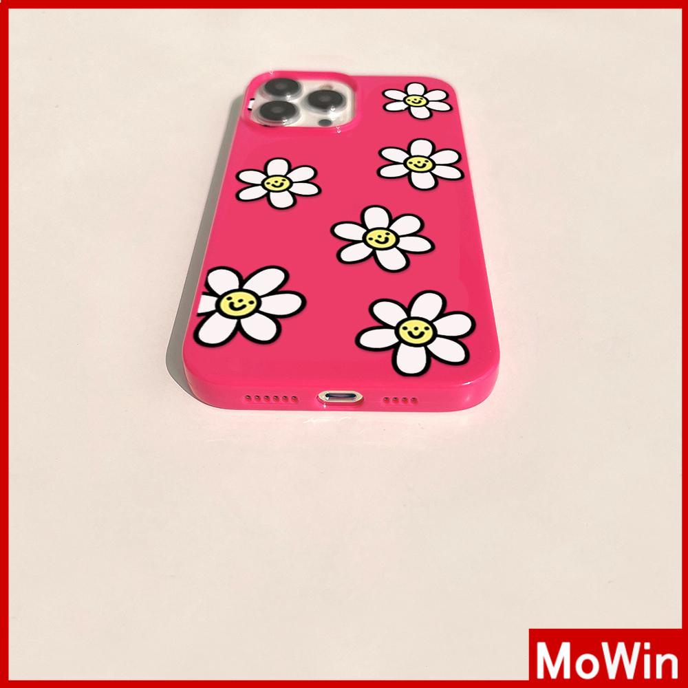 For iPhone 14 Pro Max iPhone Case Pink TPU Soft Case Shockproof Protection Camera Smile Flower Cute Compatible For iPhone 13 Pro max 12 Pro Max 11 Pro Max xr xs Max 7Plus 7 8
