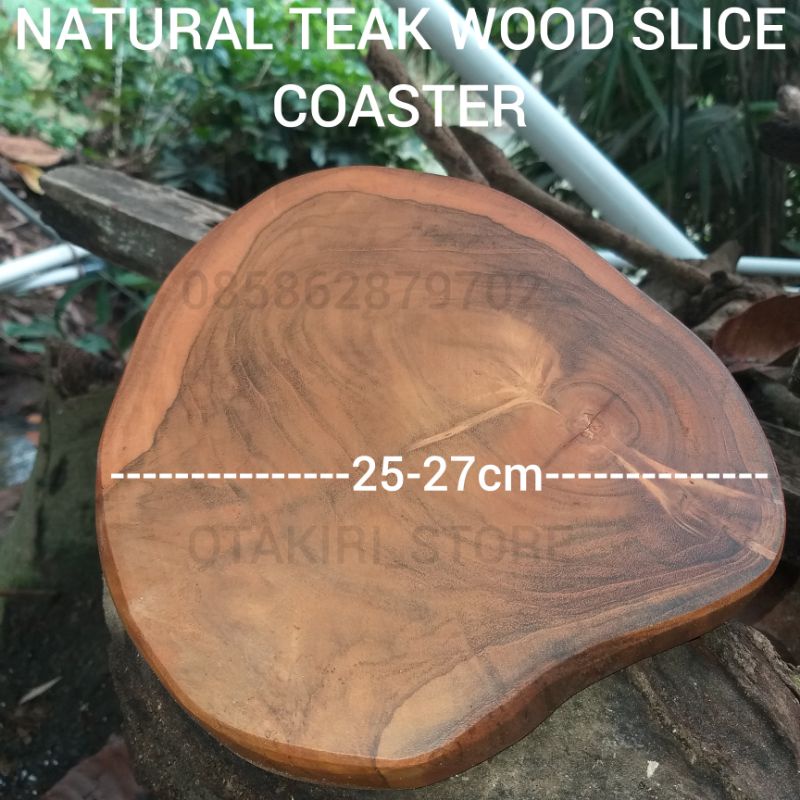 Potongan kayu jati d 25-27×2cm