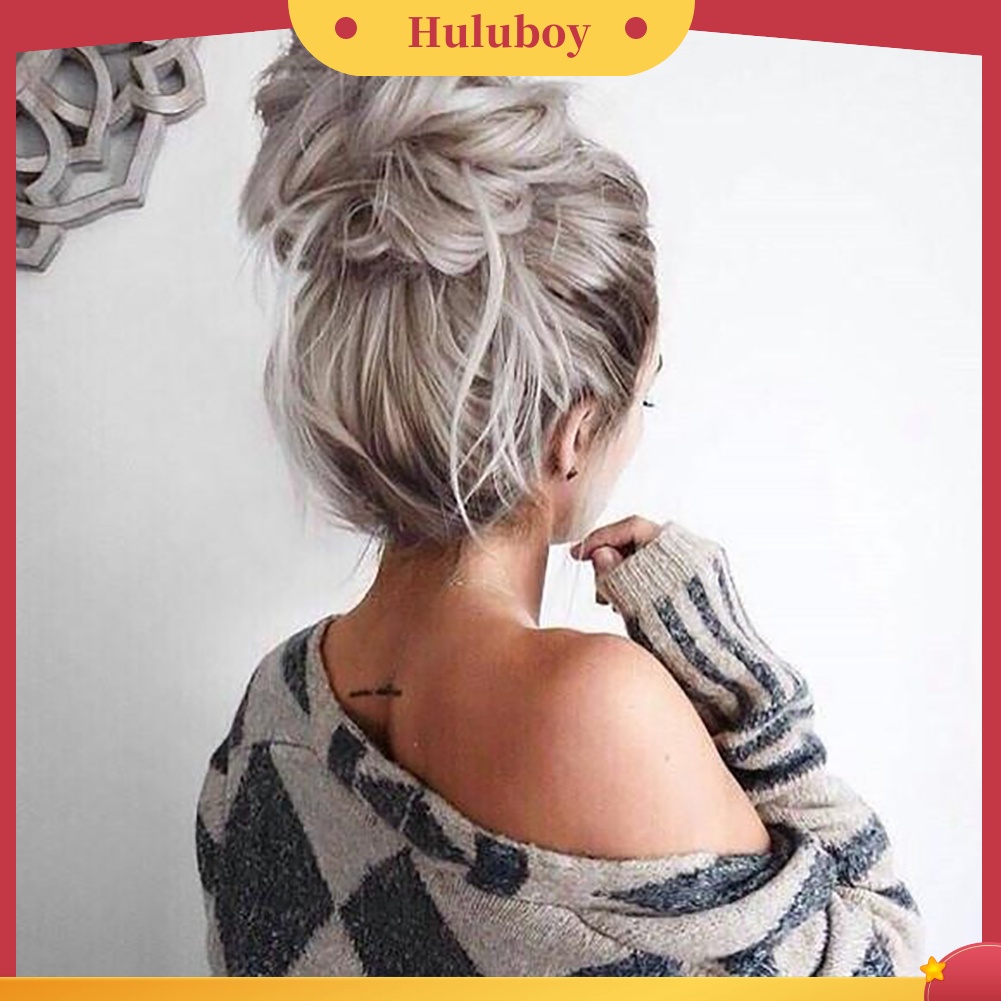 Wig Rambut Palsu Model Keriting Bahan Serat Sintetis Untuk Wanita