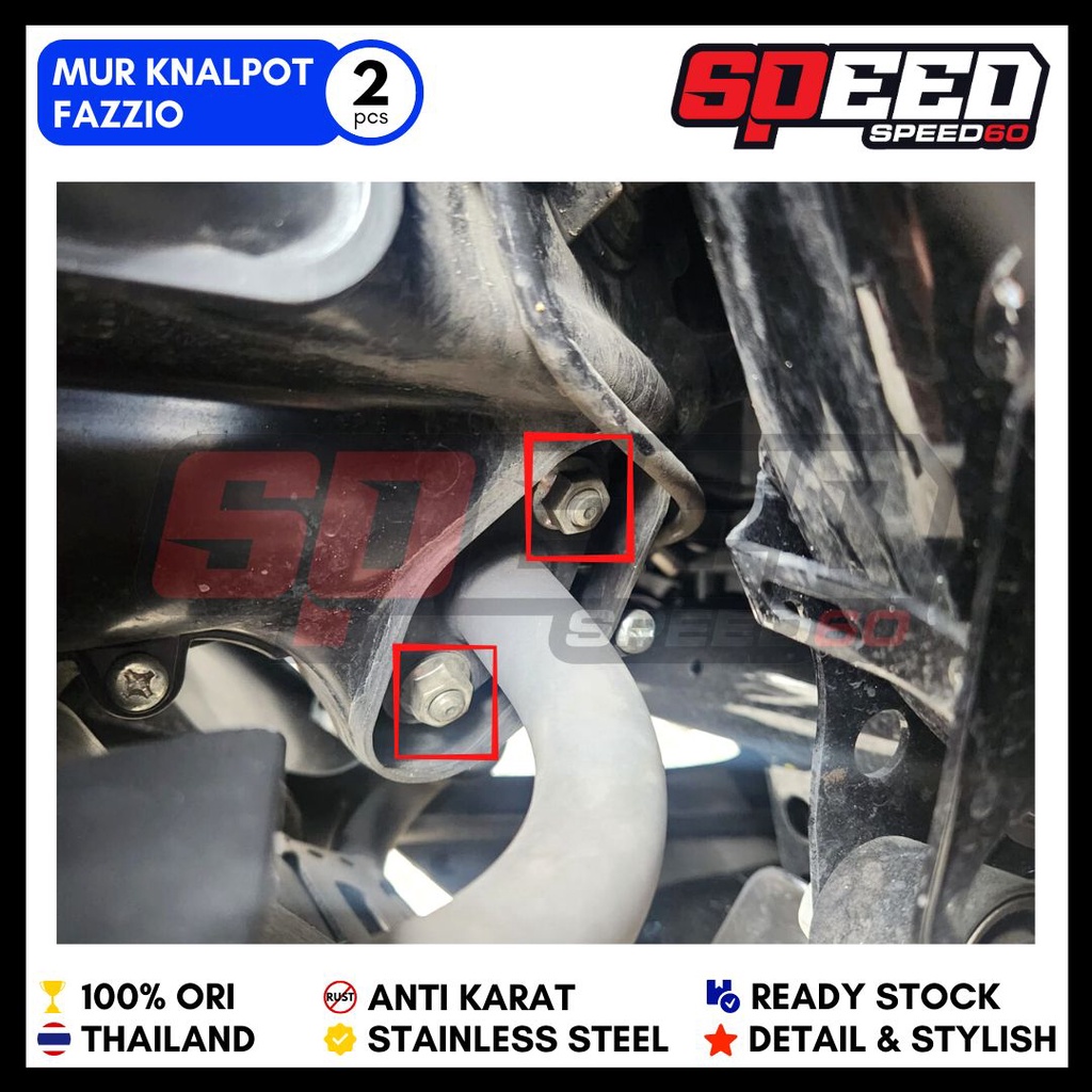 Probolt Mur Leheran Knalpot Yamaha Mio Gear 125 Fazzio Freego Stainless King Nut Thailand