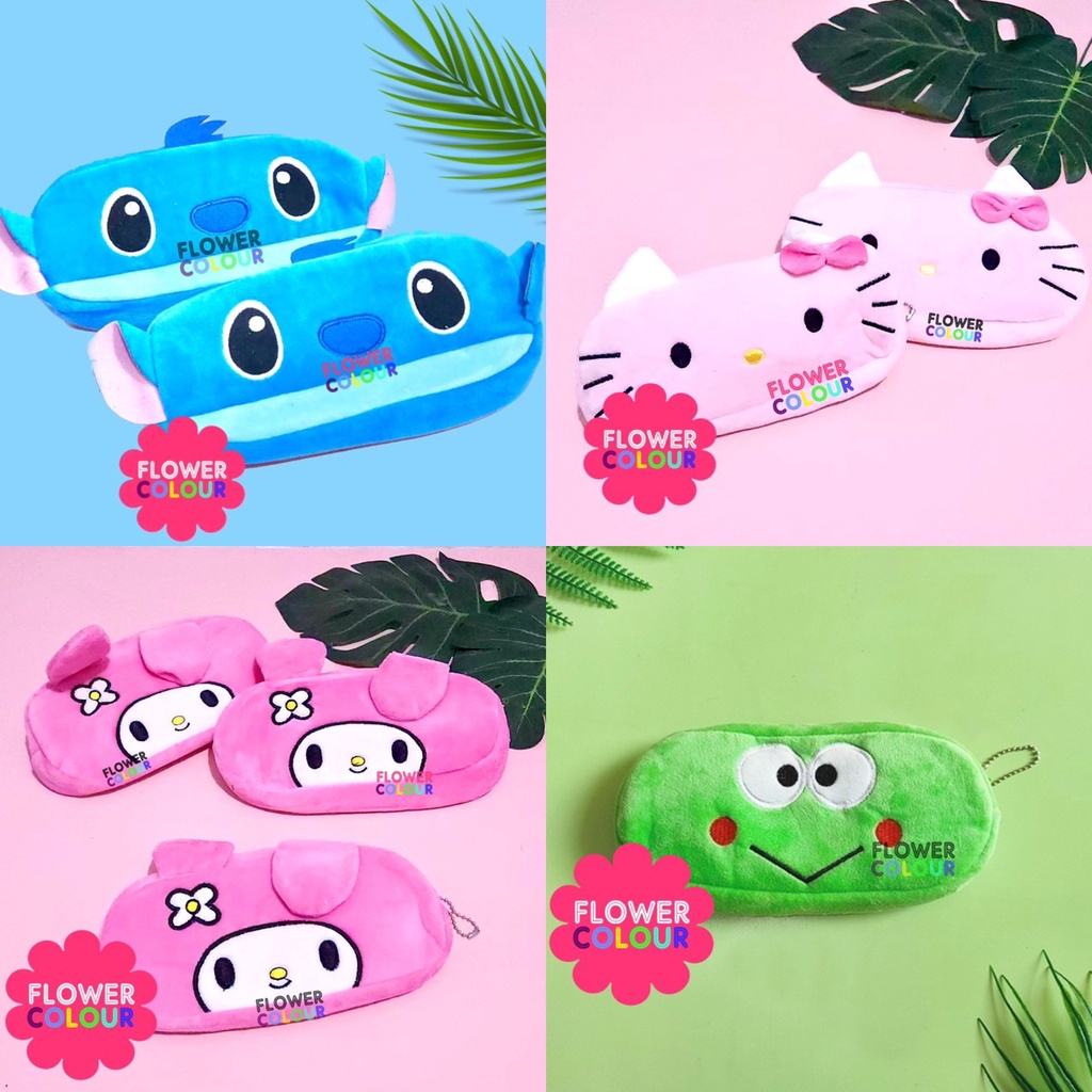 

Tempat Pensil Plushy Karakter Hello Kitty Stitch Melody Keroppi