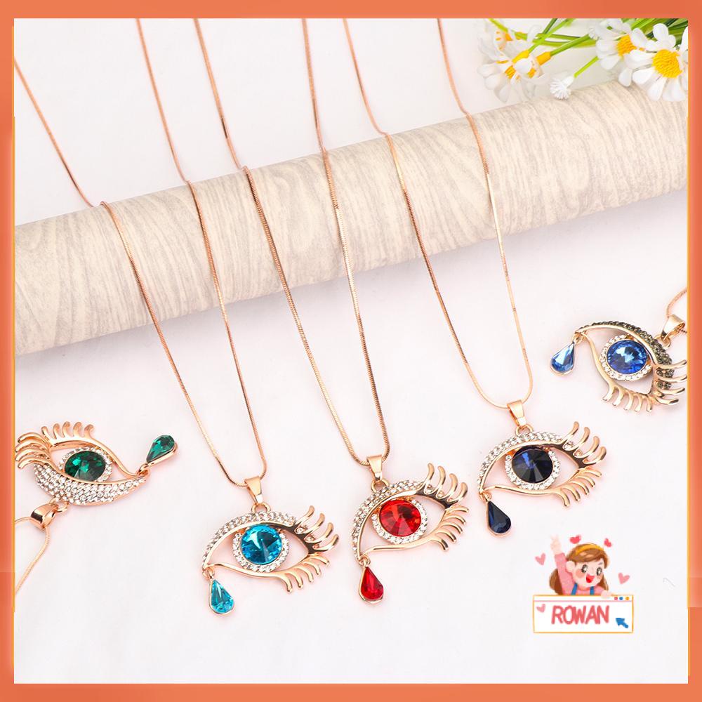 R-flower Rhinestone Necklace Girl Untuk Perhiasan Pesta Pernikahan Liontin Kristal