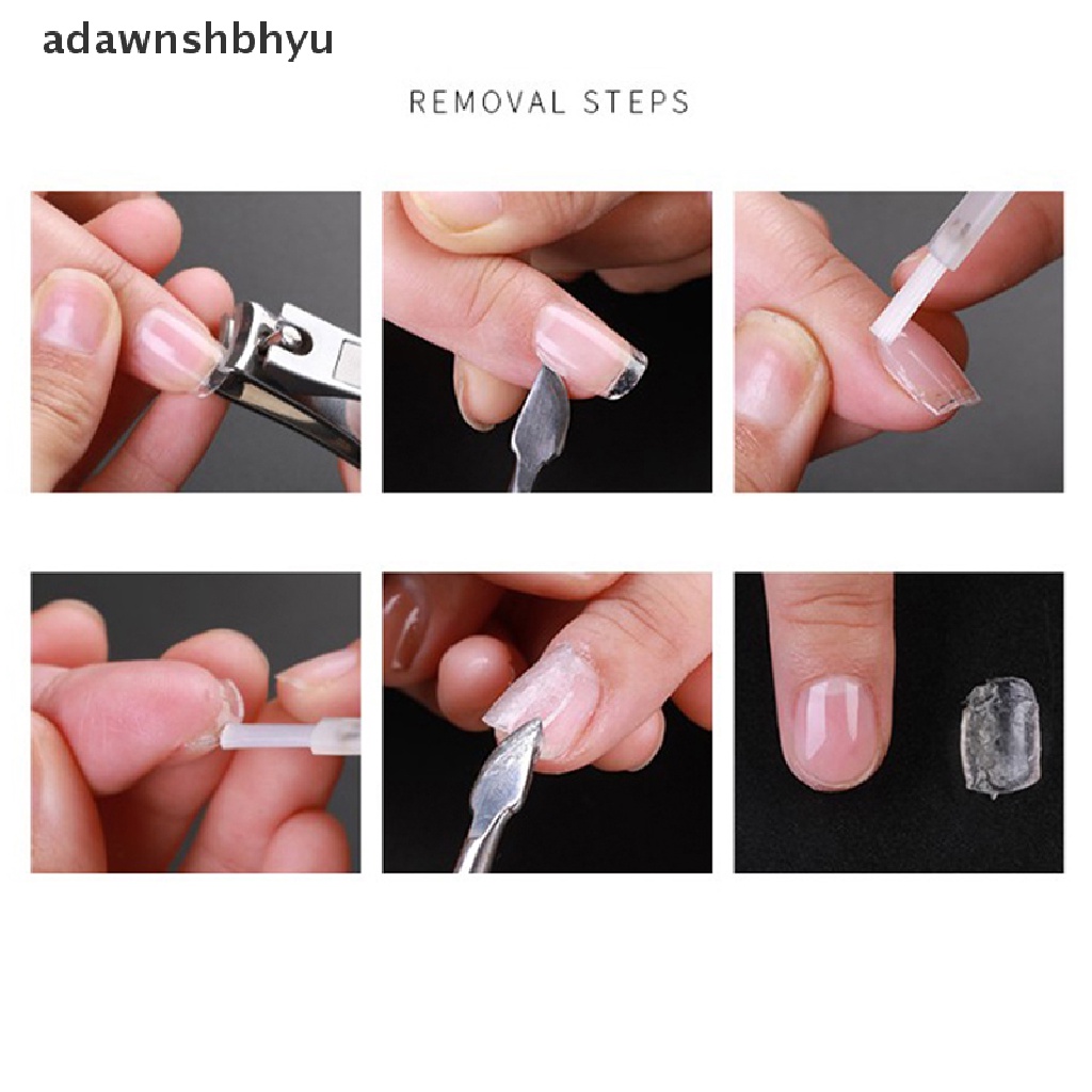 Adawnshbhyu 120Pcs Poly Nail Gel Nail Bentuk Ganda Ekstensi Jari UV Builder Nail Tips Tools ID