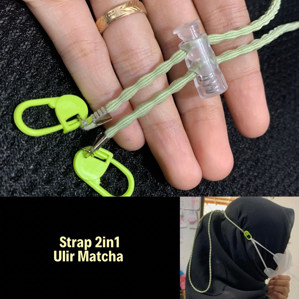 Strap Masker Tali || Strap masker 2 in 1 - Konektor Kalung Masker Karet Ulir Ceko Rantai