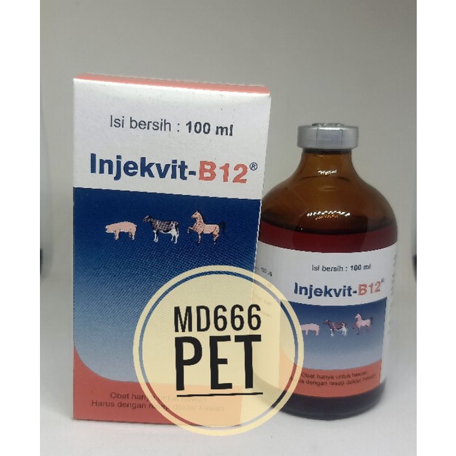 Injekvit B12 100 Ml Vitamin Injeksi Kambing Sapi Anjing Babi