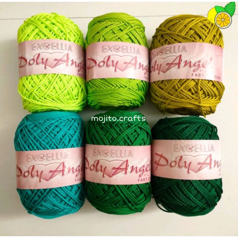 1 Buah Benang Rajut Poly Angel Varian Hijau / Benang Rajut Polyester / Benang Rajut Poly Angel / Ben