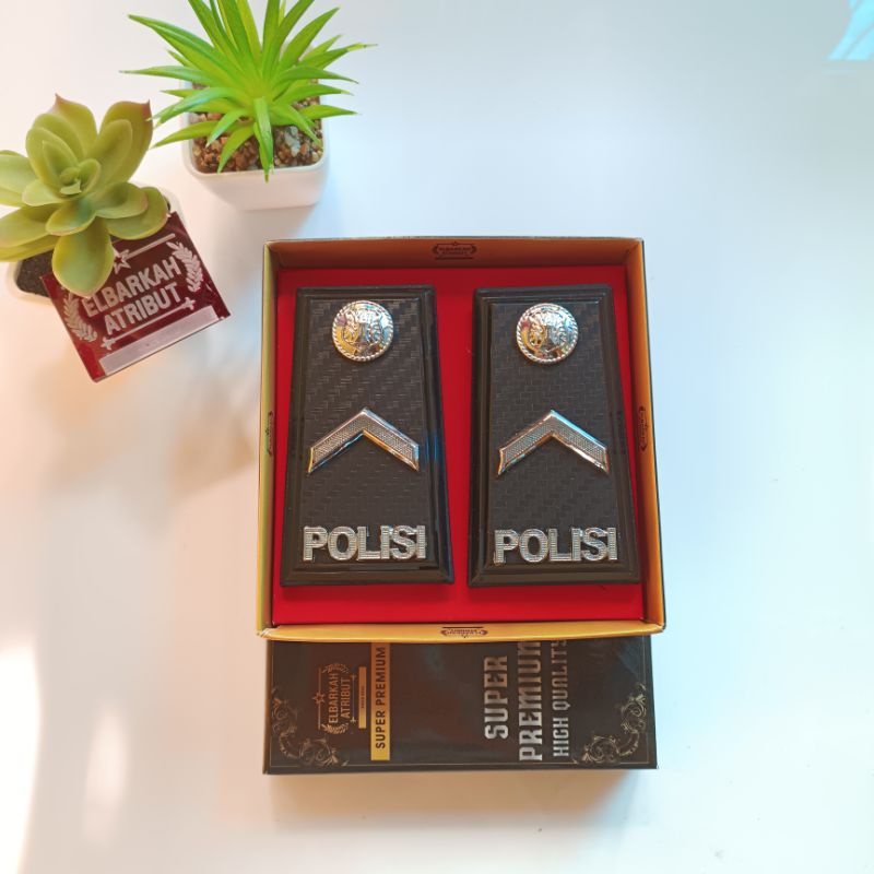 PANGKAT PDH POLRI BRIPDA FULL CARBON LIS HITAM EXCLUSIVE